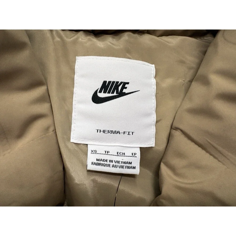 Nike Therma Fit Oversized Swoosh Trench Coat Beige Women’s Sz XS IB2010-247